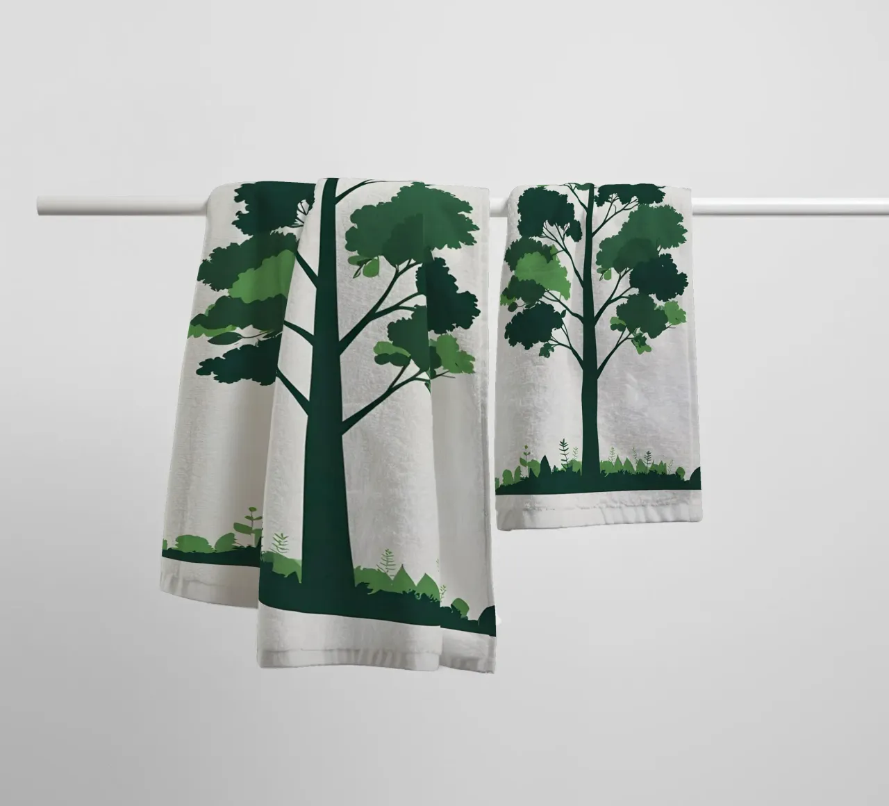 Silhouette di un singolo albero asciugamano da bagno da Botanical Gallery