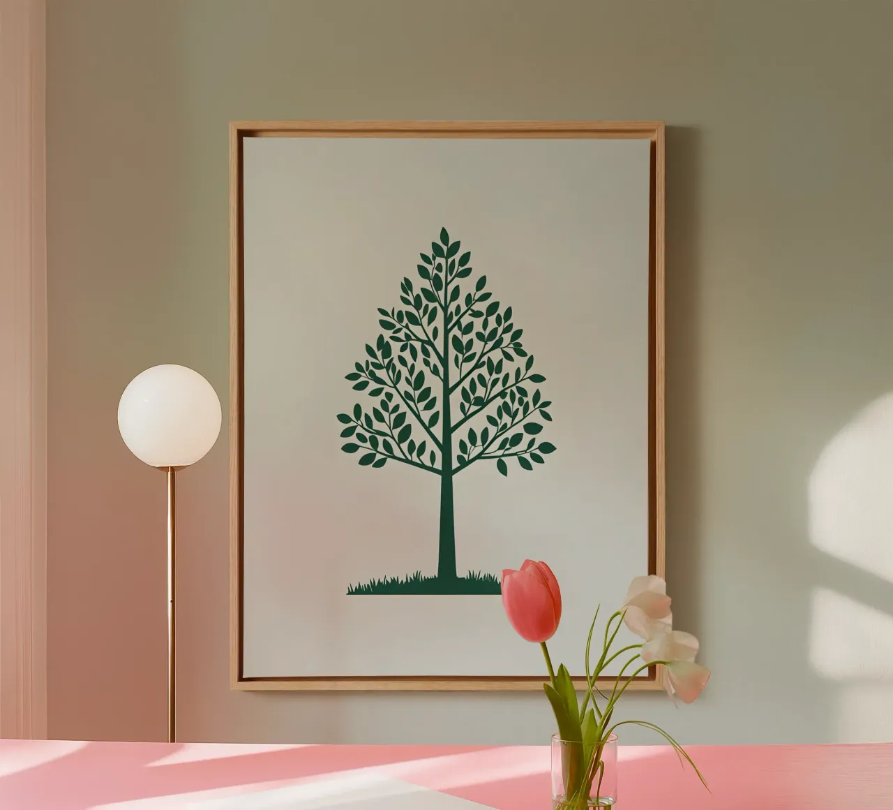 Sagoma di un singolo albero tela con Cornice a cassetta da The Green Room