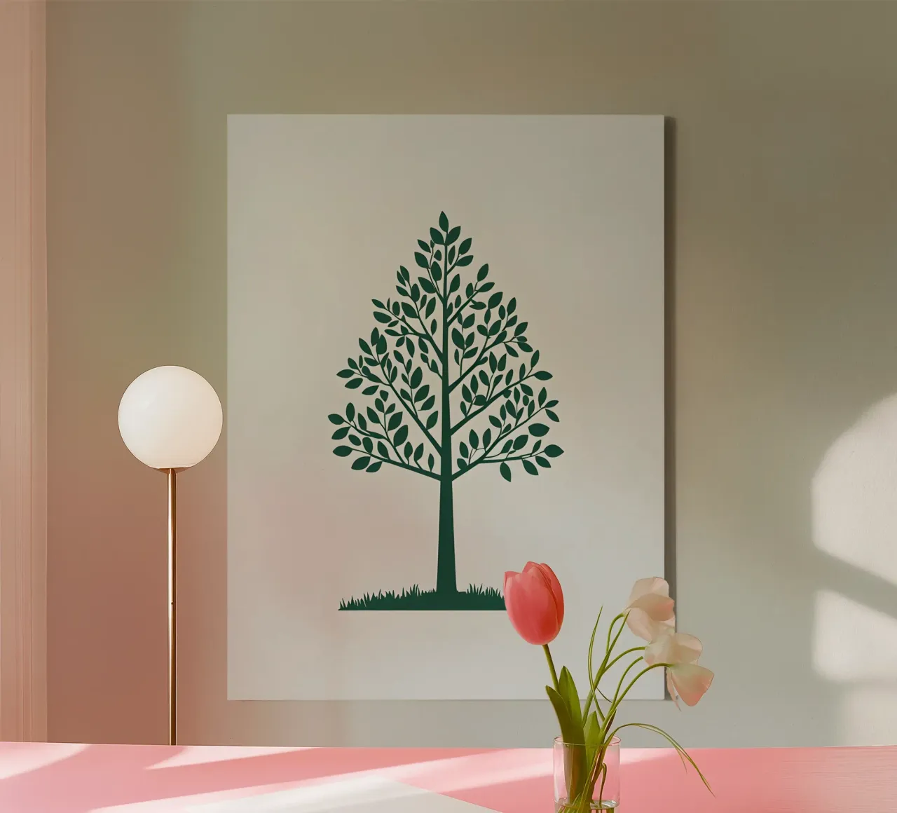 Sagoma di un singolo albero tela con Cornice a cassetta da The Green Room