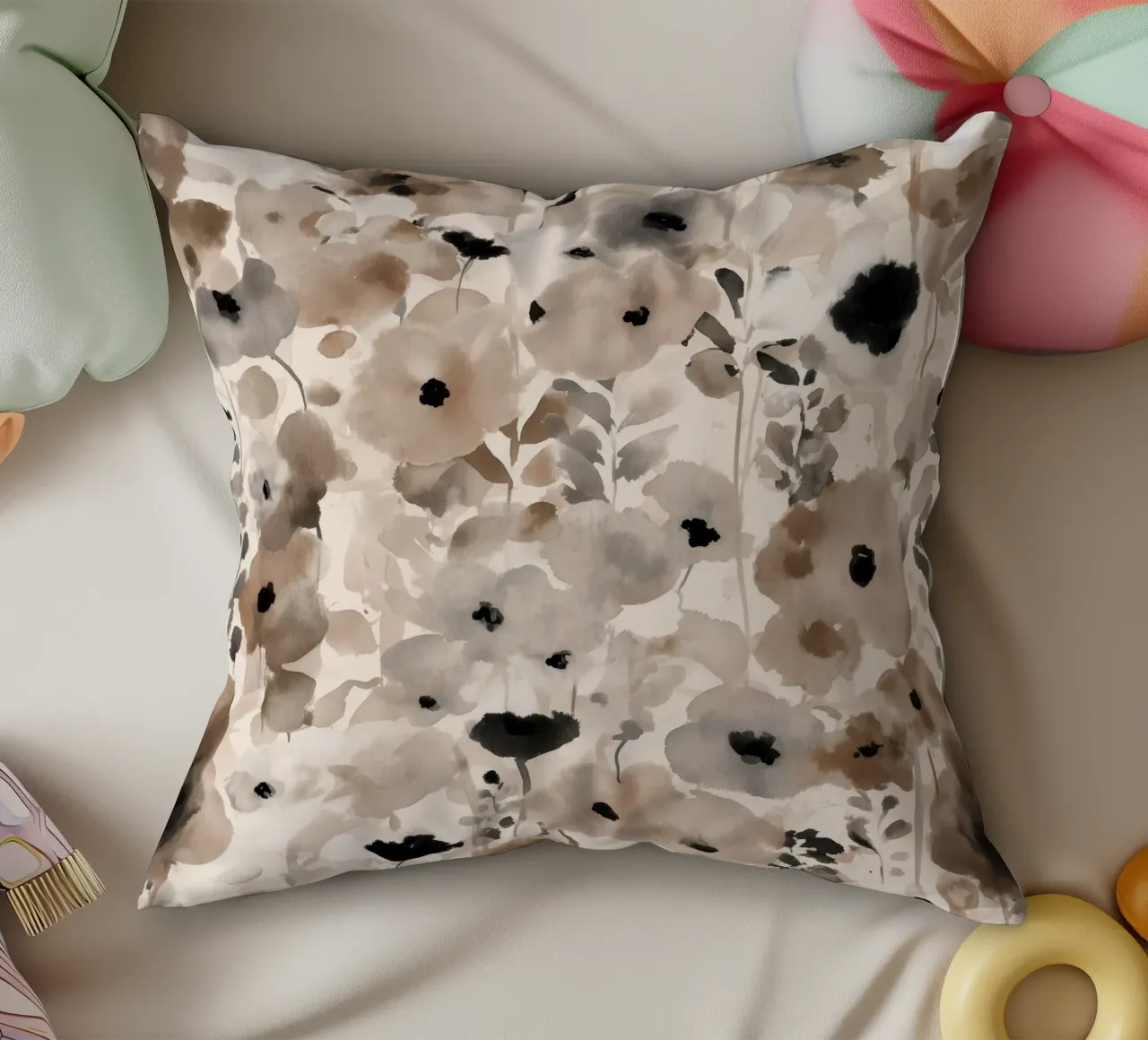 Soft Bloom Field decorative cushion by Sophia Calder Studio