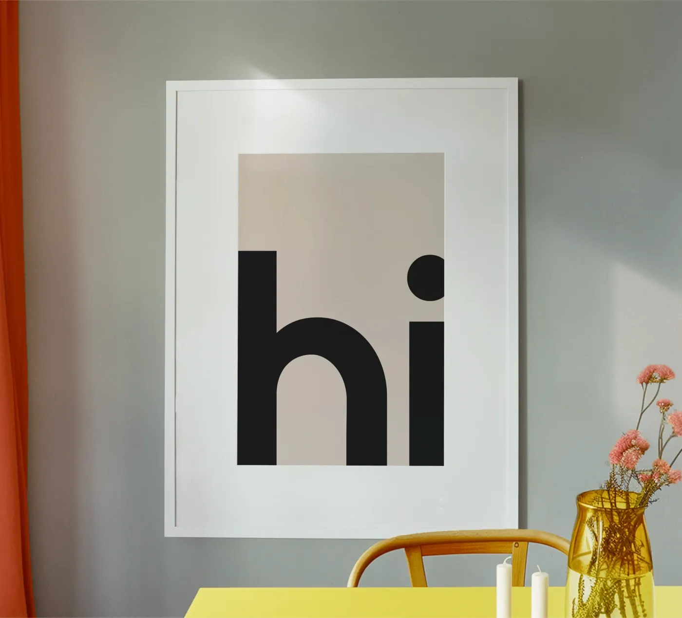 Hi Beige poster by Mottos by Sinan Saydik