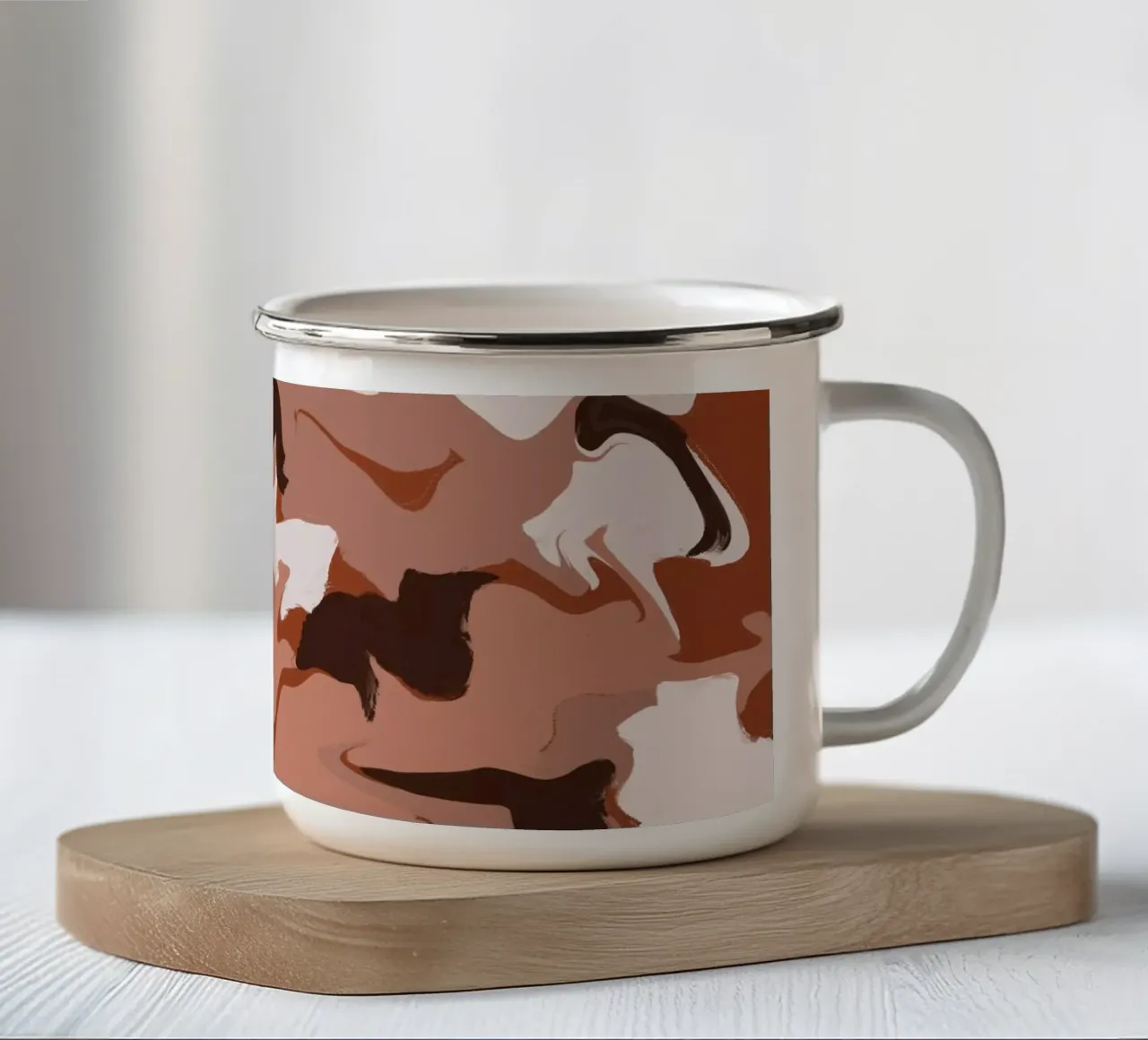 Pattern No 33 enamel mug by treechild