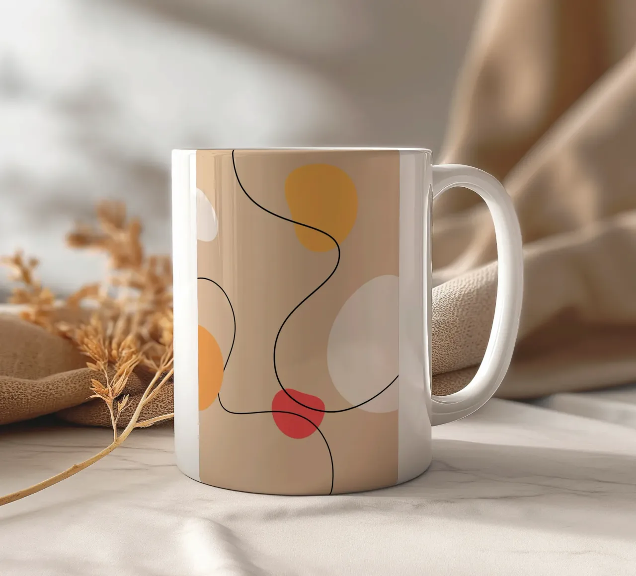 Abstract Art Poster | Modern Digital Print | Minimalist Keramik Tasse von PrintCessStudio