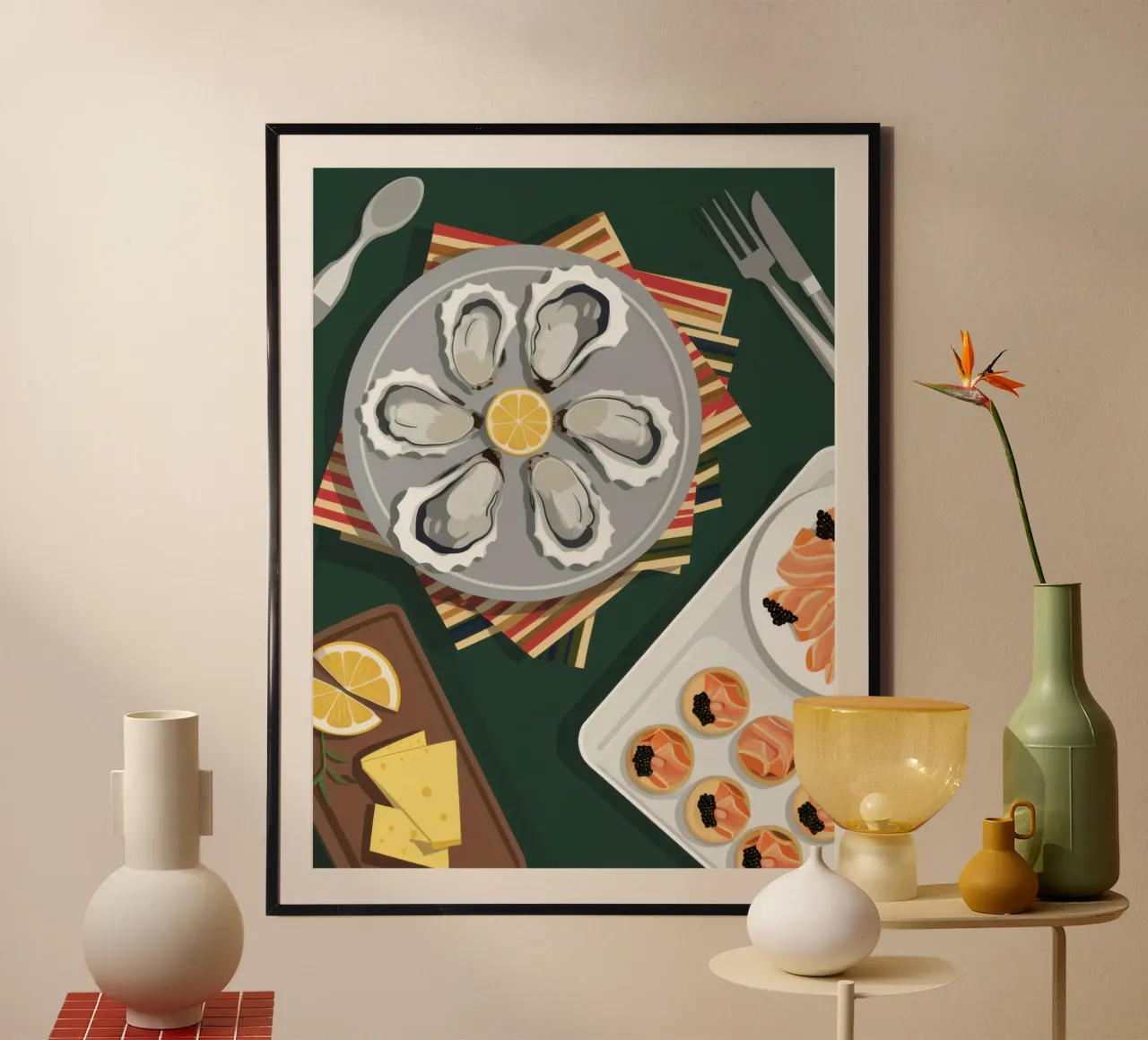 Delizia al piatto di frutti di mare poster da Frame Aura