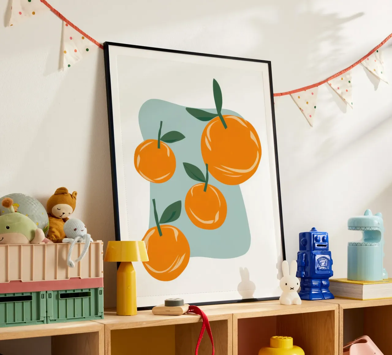 Semplice bagliore di agrumi poster con telaio in alluminio da Sure Paint