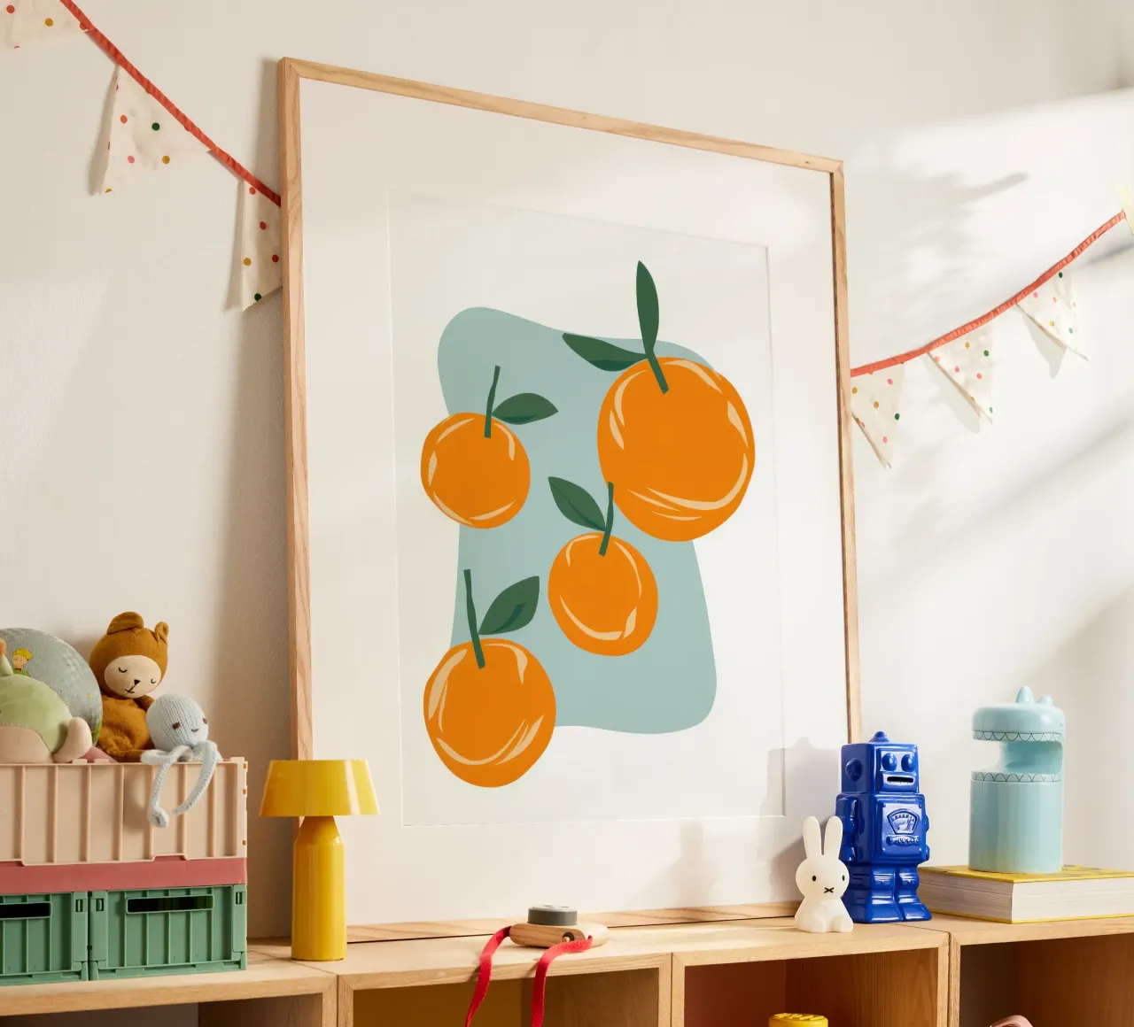 Semplice bagliore di agrumi poster con telaio in alluminio da Sure Paint