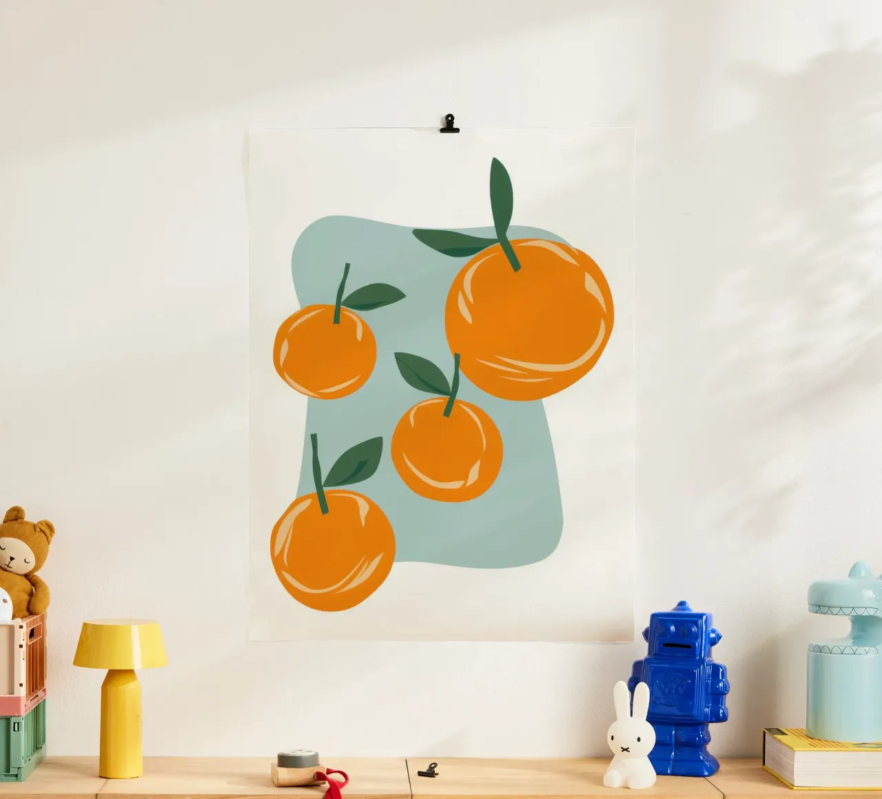Semplice bagliore di agrumi poster con telaio in alluminio da Sure Paint