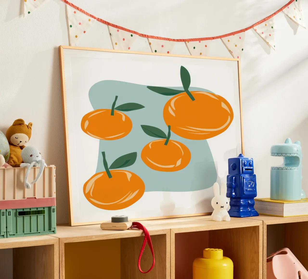 Semplice bagliore di agrumi poster con telaio in alluminio da Sure Paint