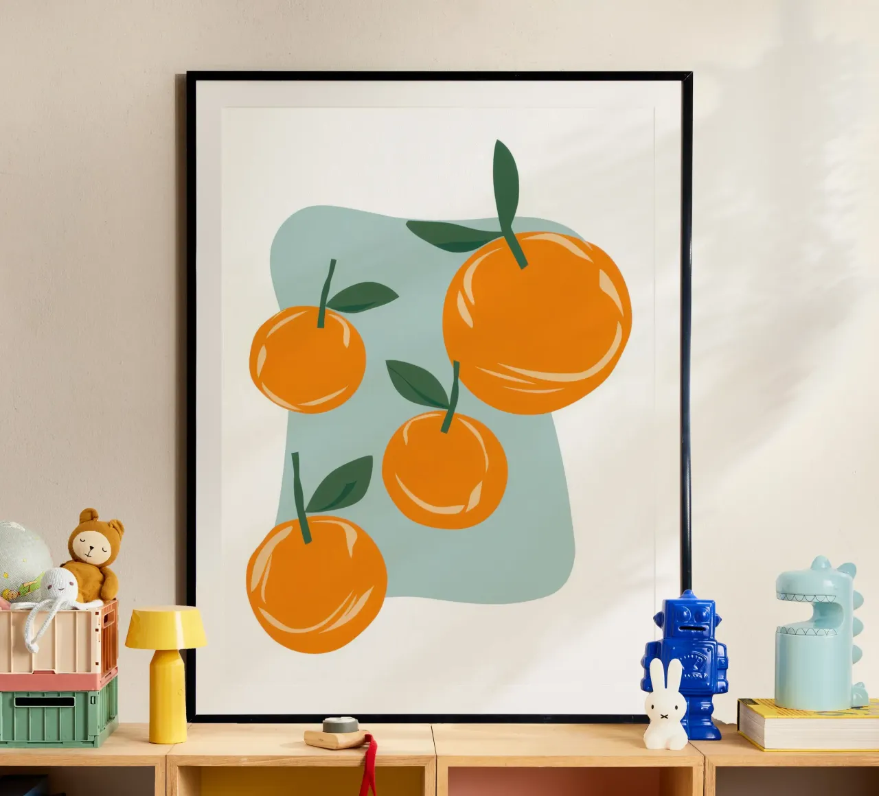 Semplice bagliore di agrumi poster con telaio in alluminio da Sure Paint