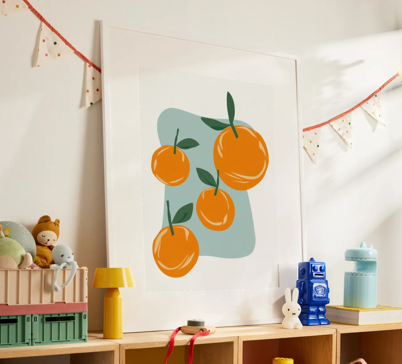 Semplice bagliore di agrumi poster con telaio in alluminio da Sure Paint