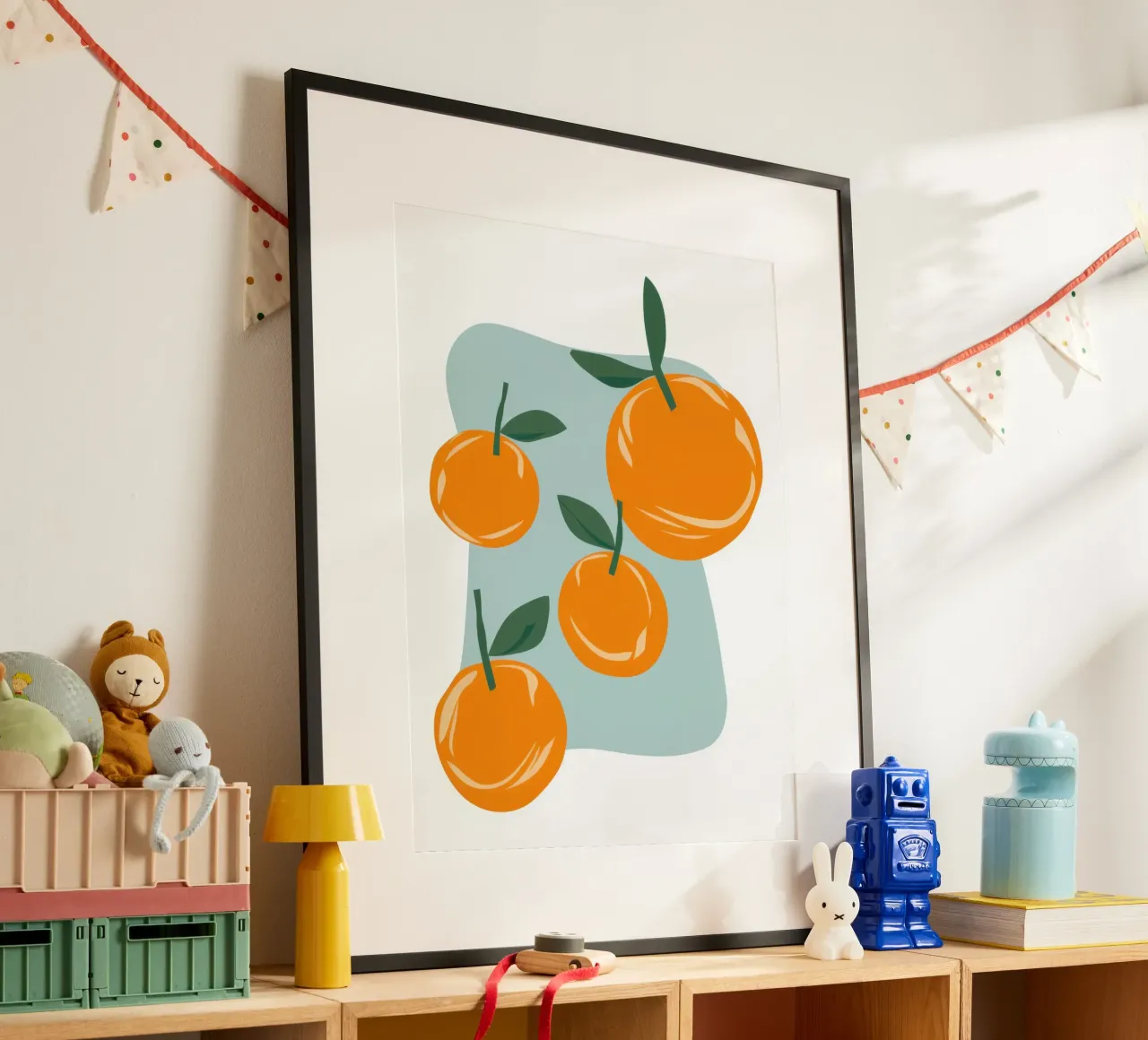 Semplice bagliore di agrumi poster con telaio in alluminio da Sure Paint
