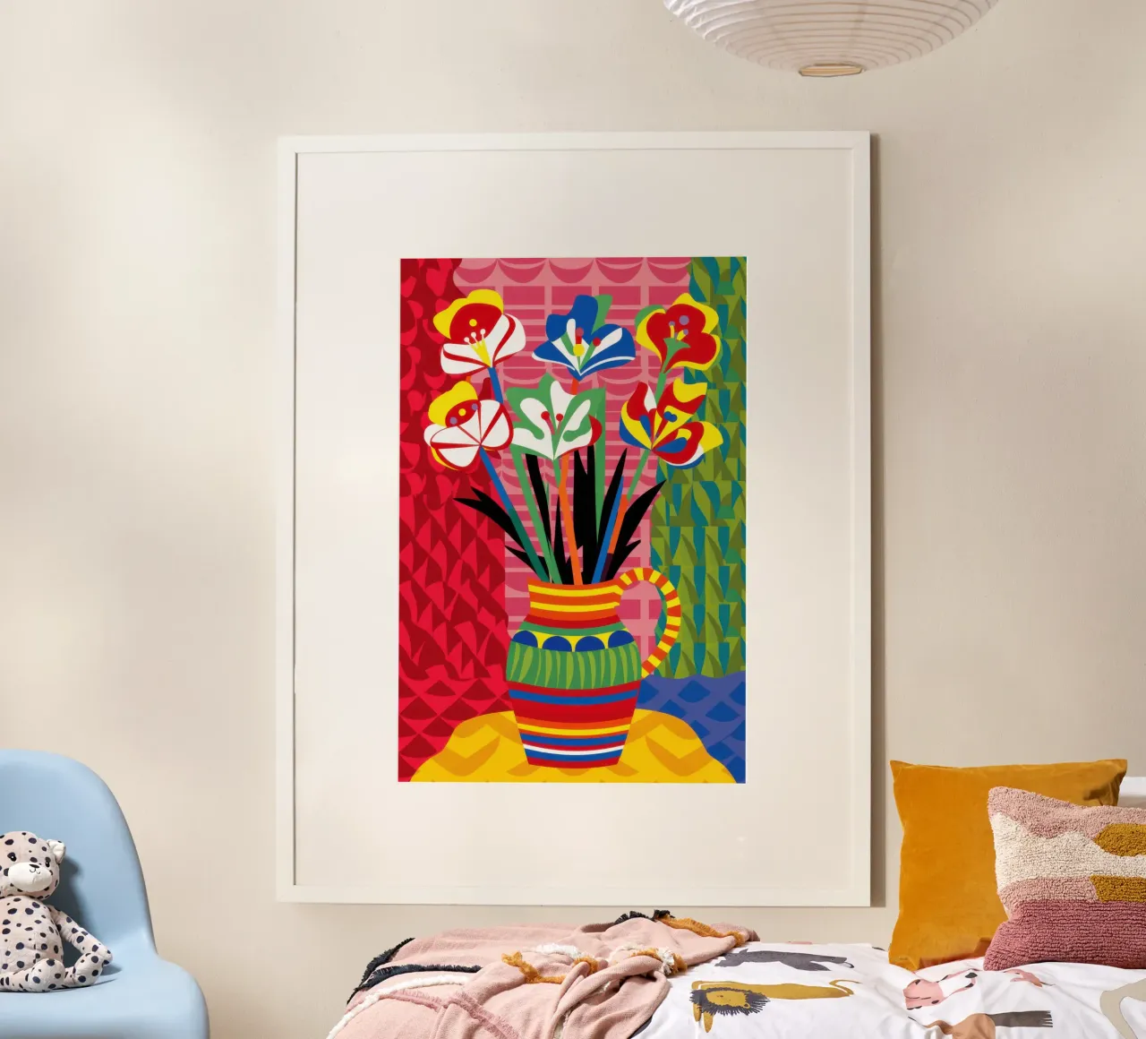 Bouquet floreale vibrante poster da Frame Aura