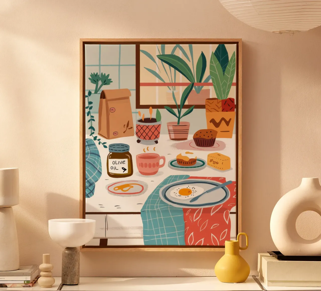 Ontbijthoek Zonneschijn canvas met Baklijst van Enter Bloom
