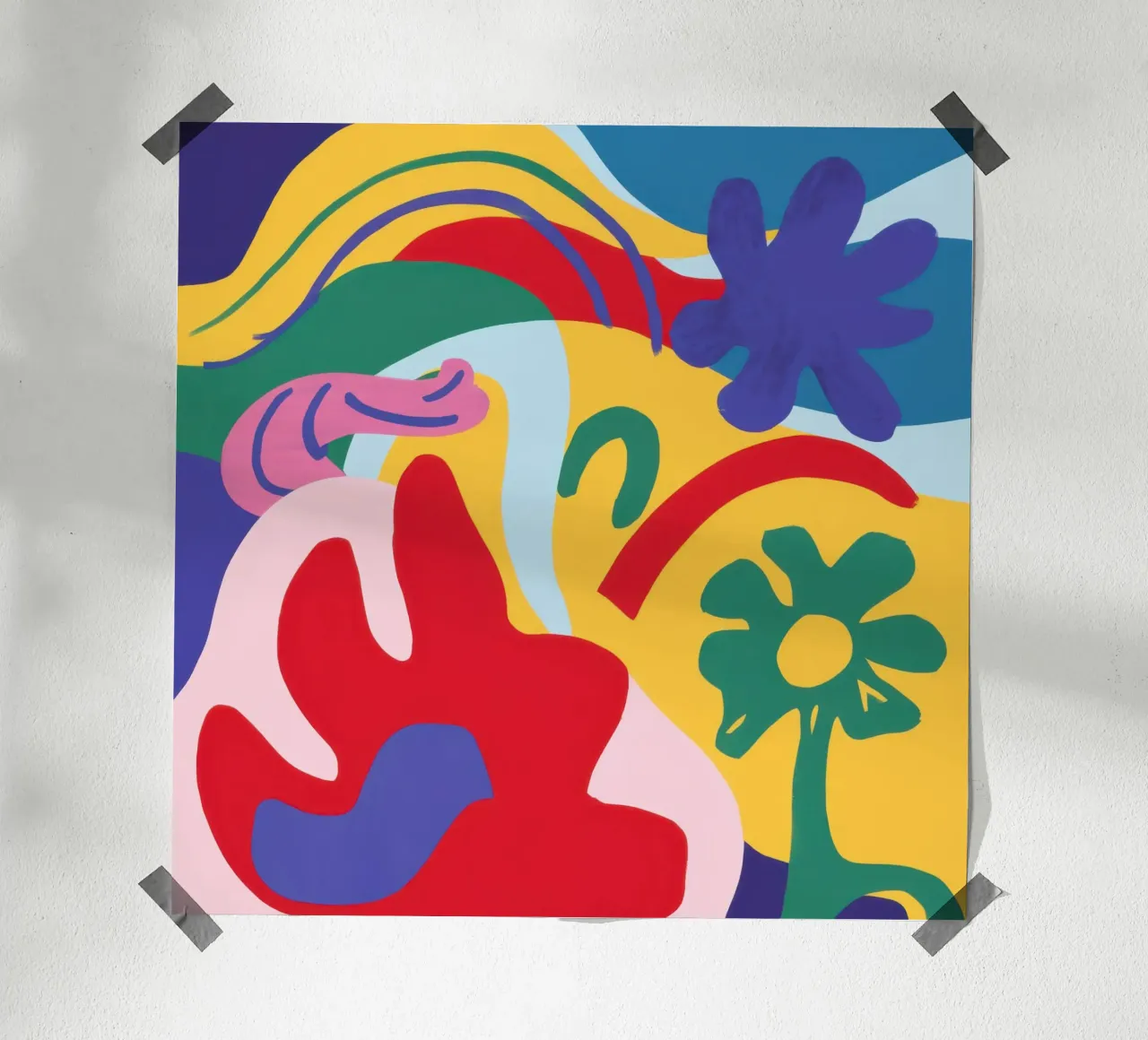 Forme ispirate a Maraoui poster con telaio in legno da Frame Aura
