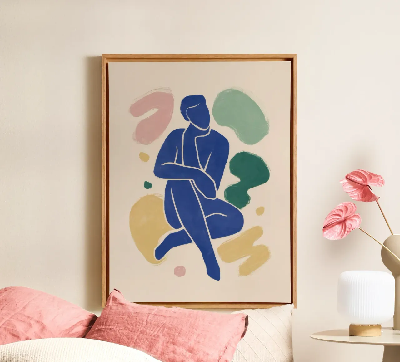 Azure Pondering Form canvas with Floater frame by Enter Bloom