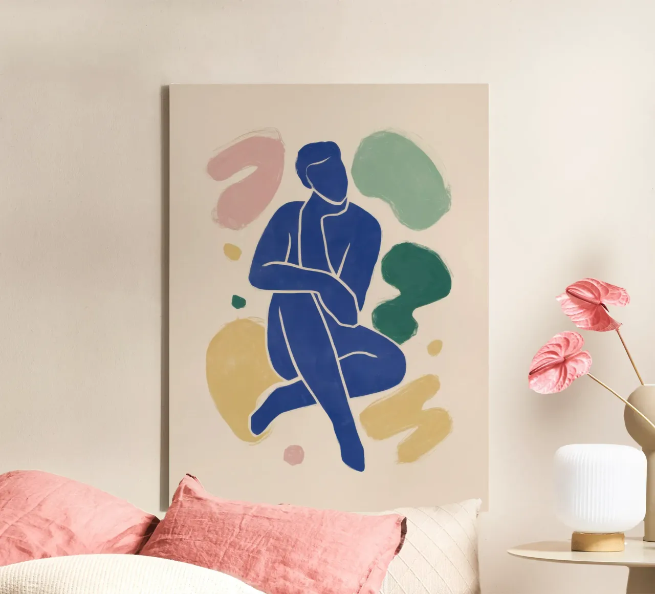 Azure Pondering Form canvas with Floater frame by Enter Bloom