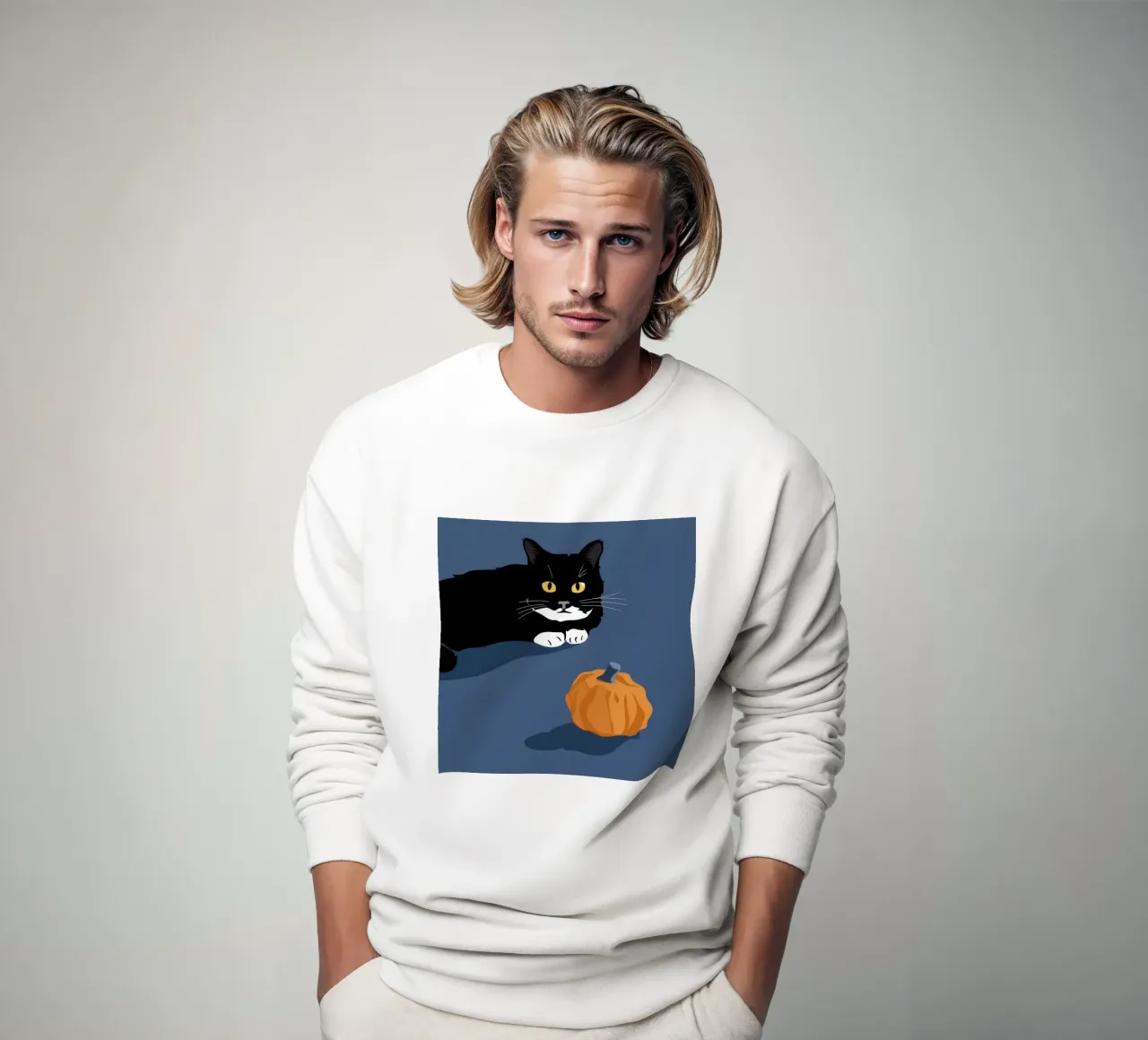 Gatto Zucca Serenità felpa da Frame Aura