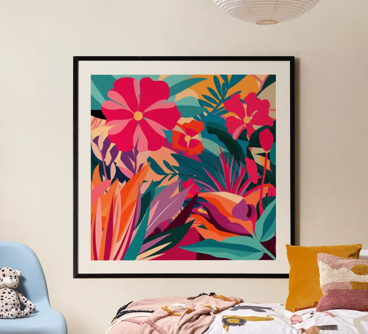 Esplosione floreale cremisi poster da Sure Paint