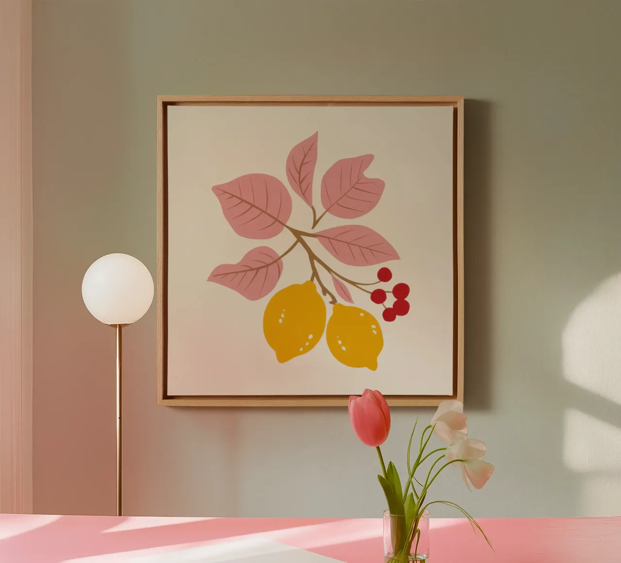 Pink Lemonade Serenity canvas with Floater frame by Sure Paint