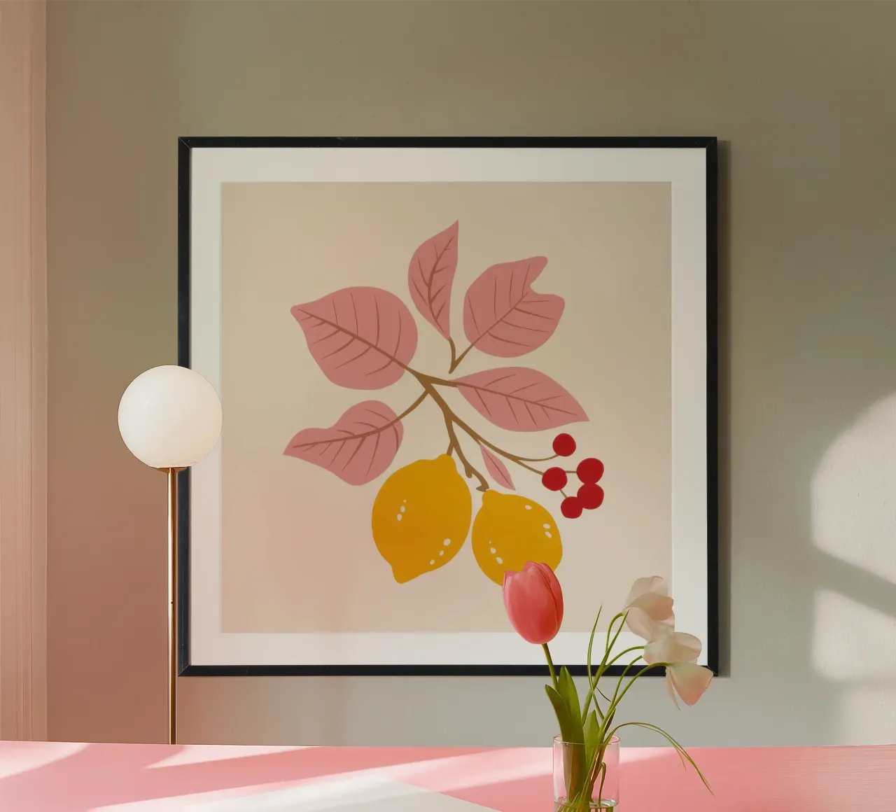 Pink Lemonade Serenity poster con telaio in legno da Sure Paint