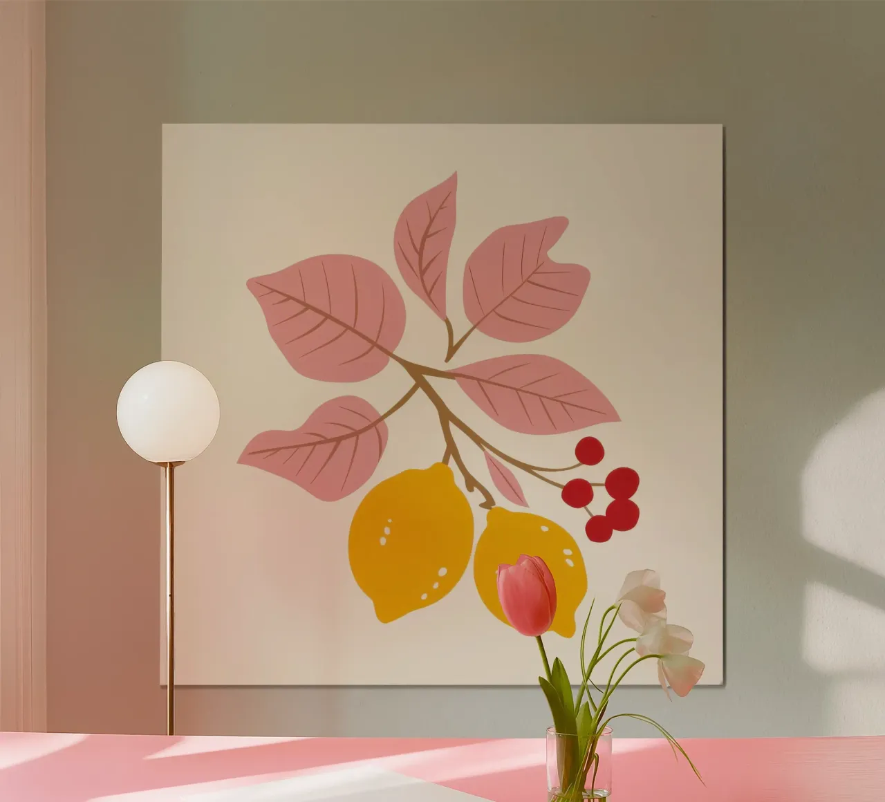 Pink Lemonade Serenity poster con telaio in legno da Sure Paint