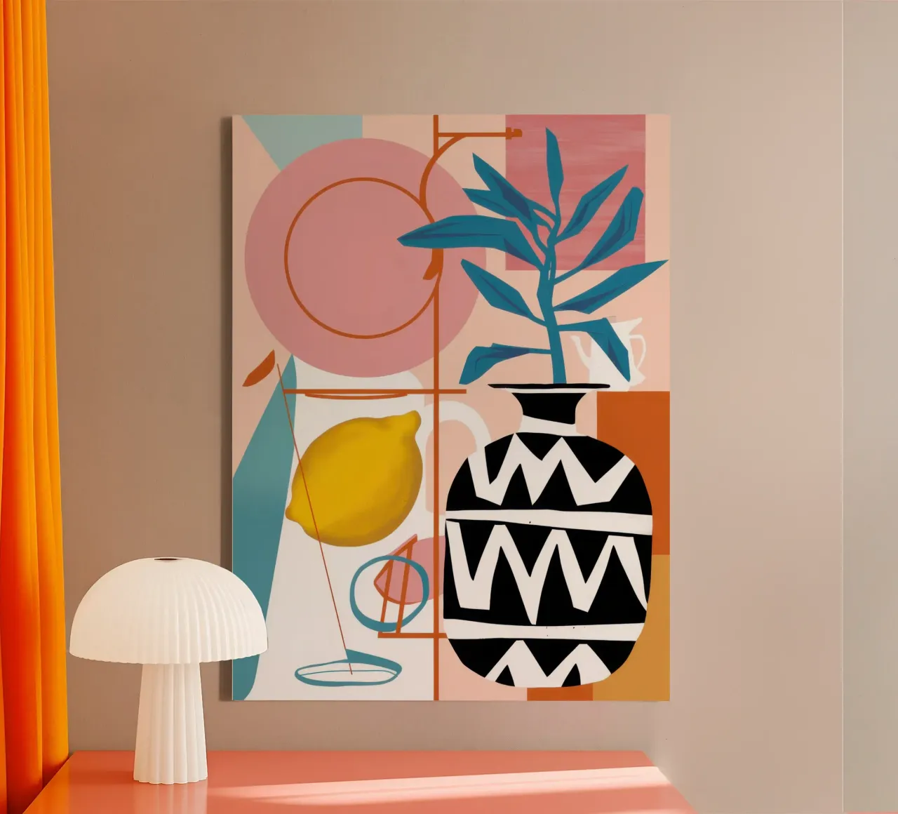 Modern Still Life Grid Leinwand mit Schattenfugenrahmen von Sure Paint