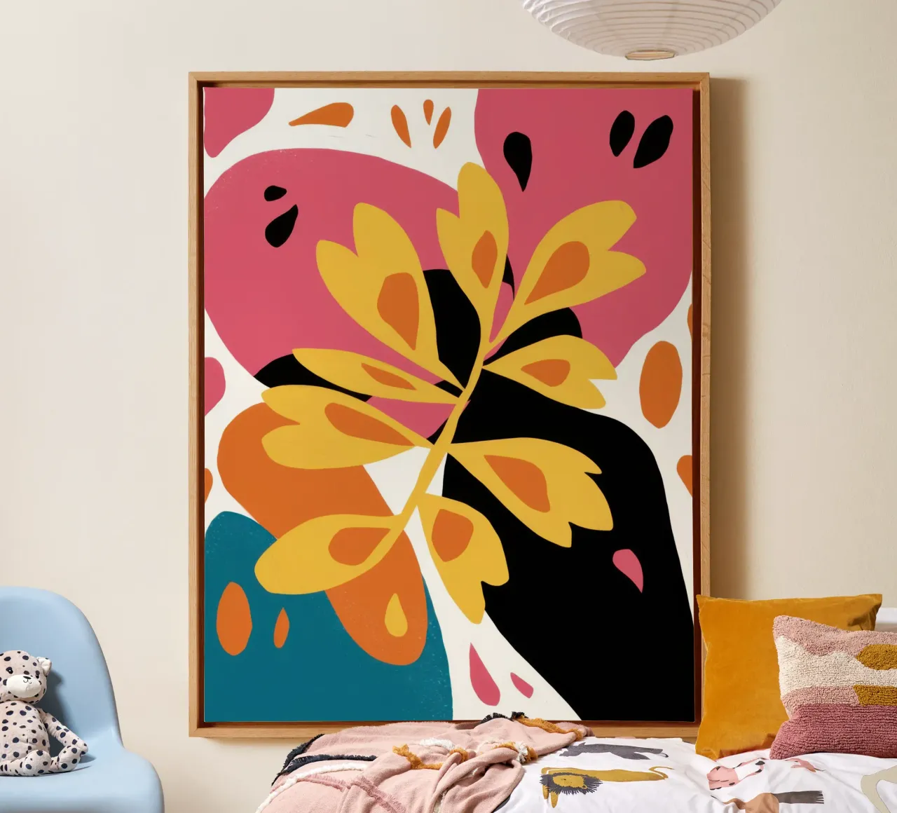 Silhouette botanica lunare tela con Cornice a cassetta da Sure Paint
