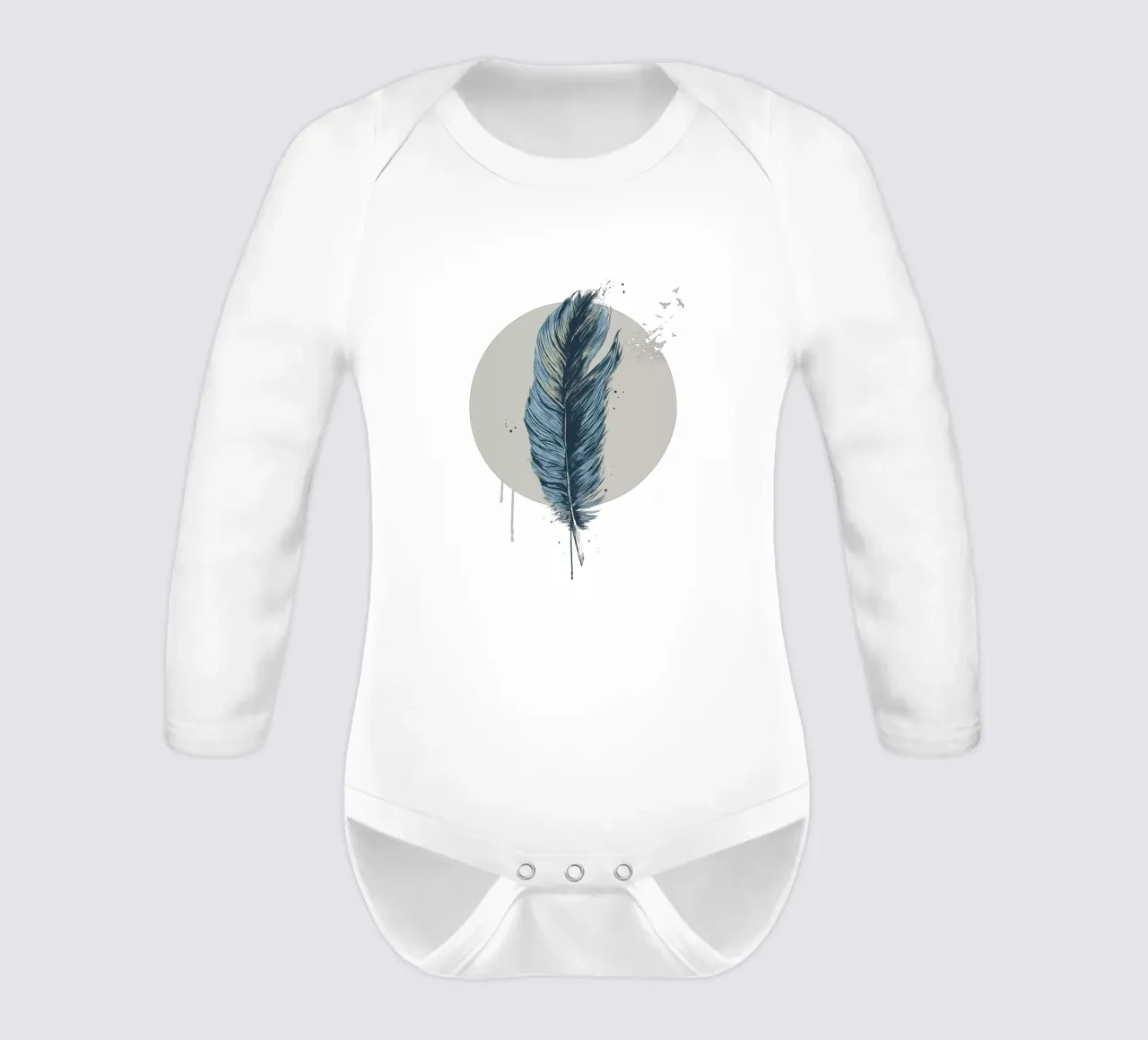 Feather in a circle II body neonato maniche lunghe da Balazs Solti