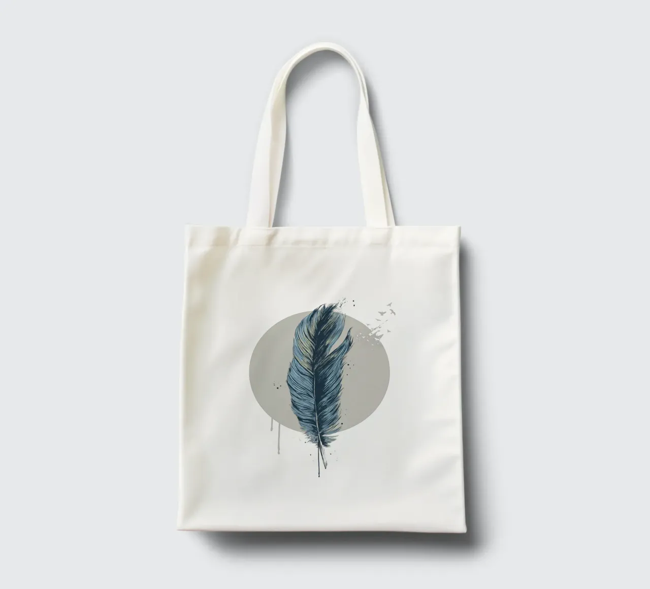 Feather in a circle II borsa in juta da Balazs Solti