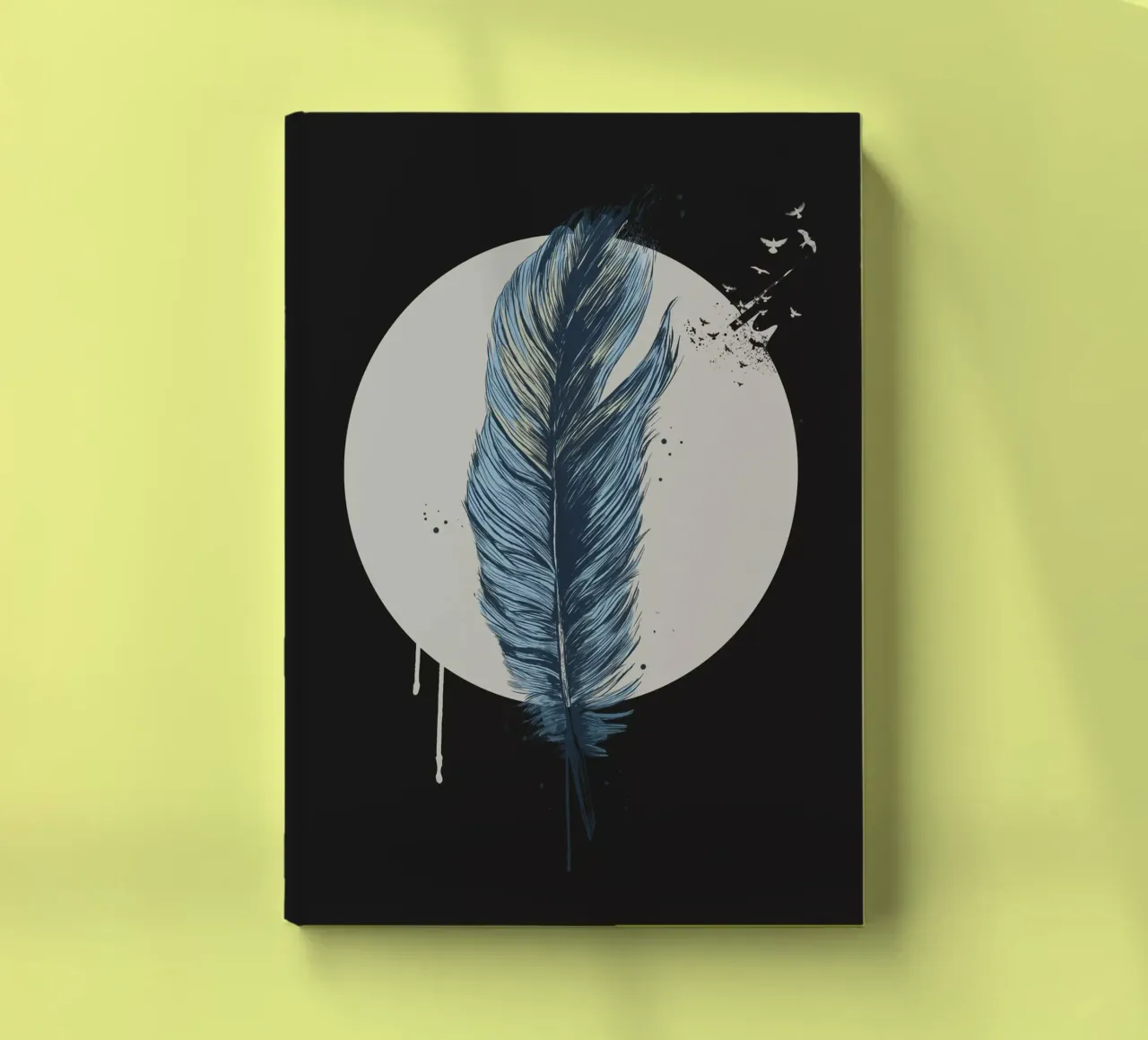 Feather in a circle II notebook by Balazs Solti