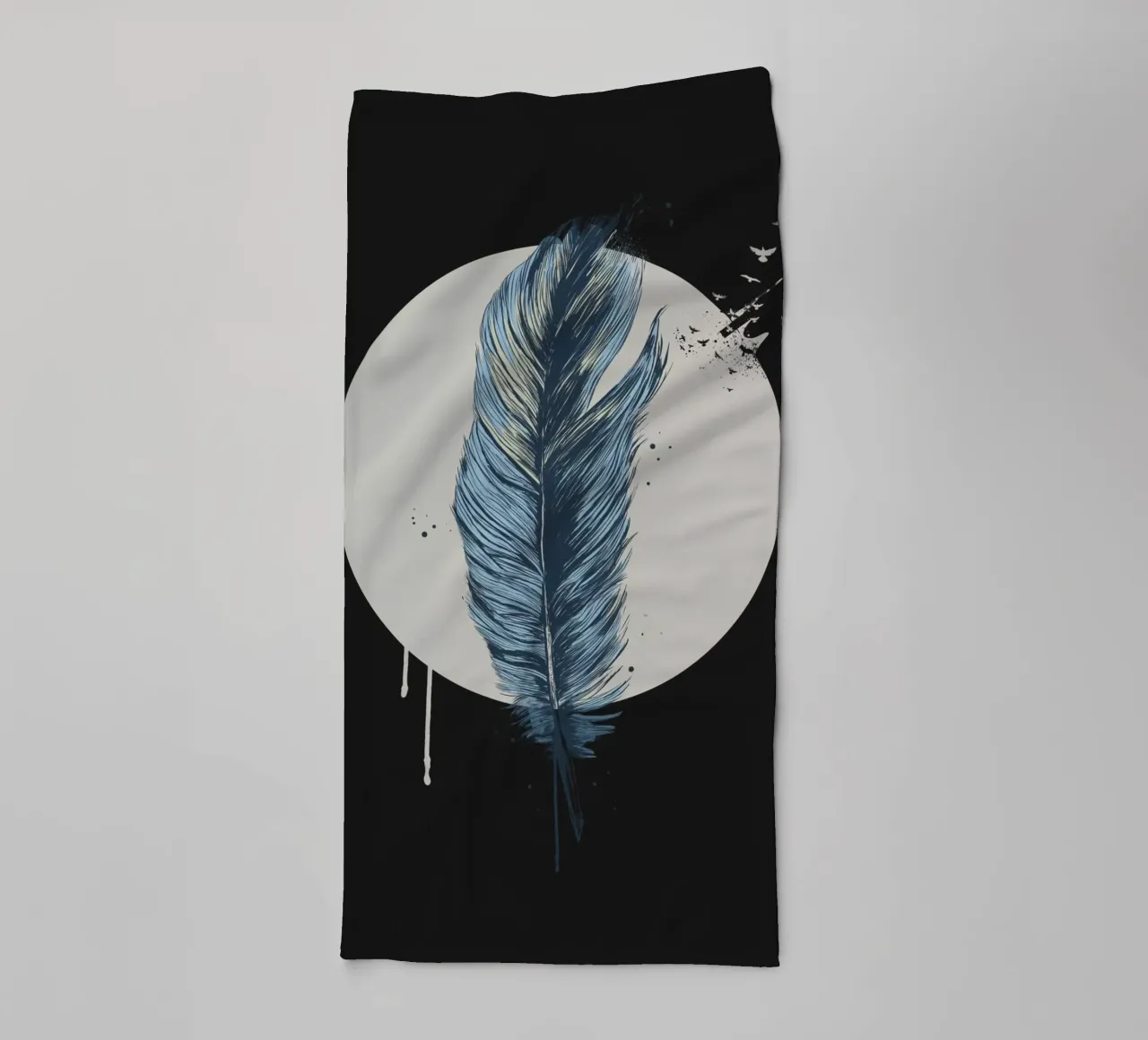 Feather in a circle II towel by Balazs Solti
