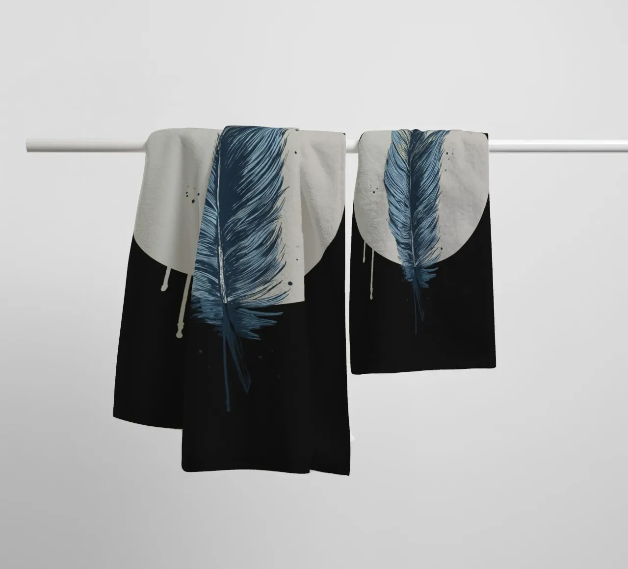 Feather in a circle II towel by Balazs Solti