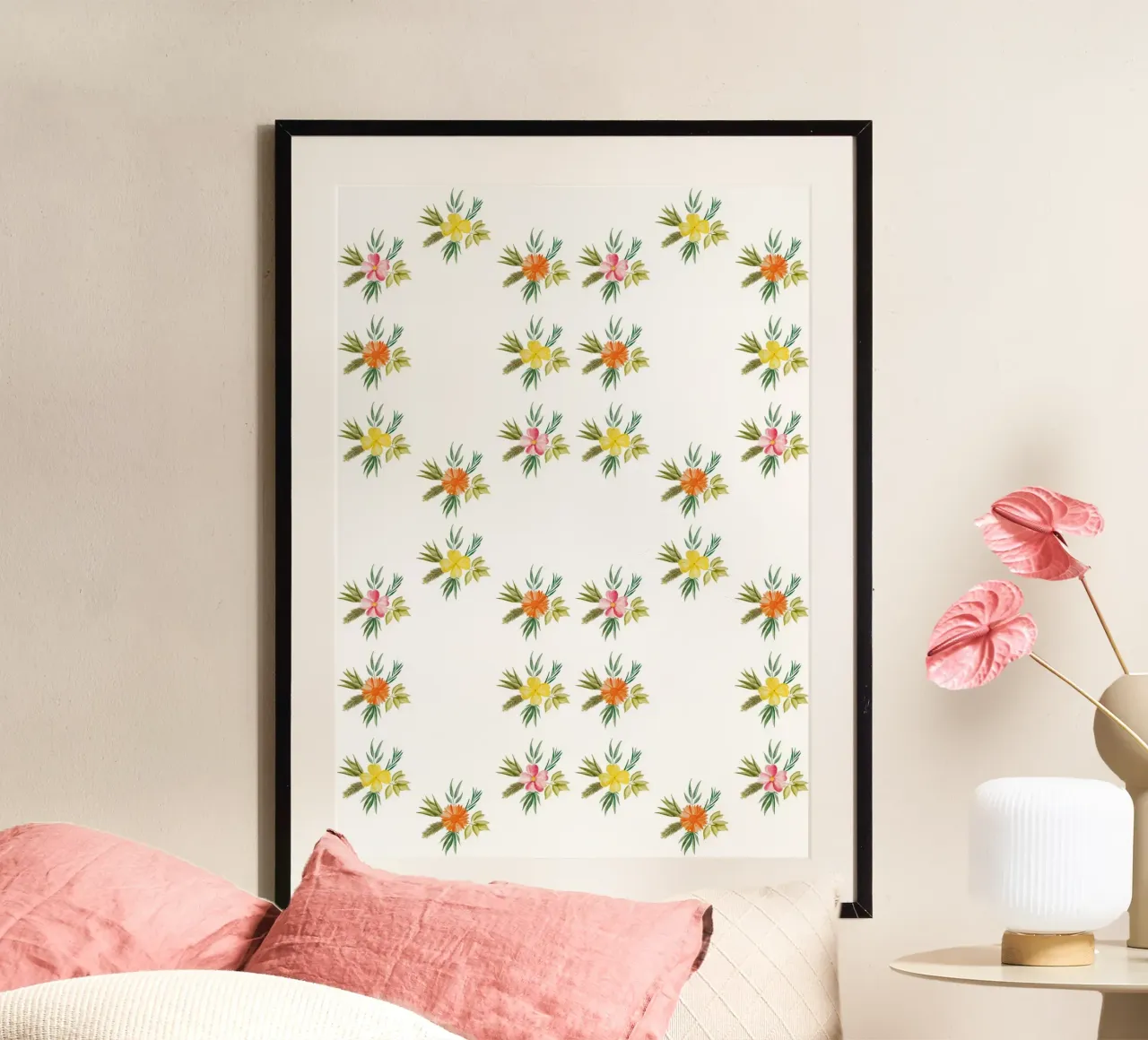 Botanic Pattern #1 poster con telaio in alluminio da kathrinmay