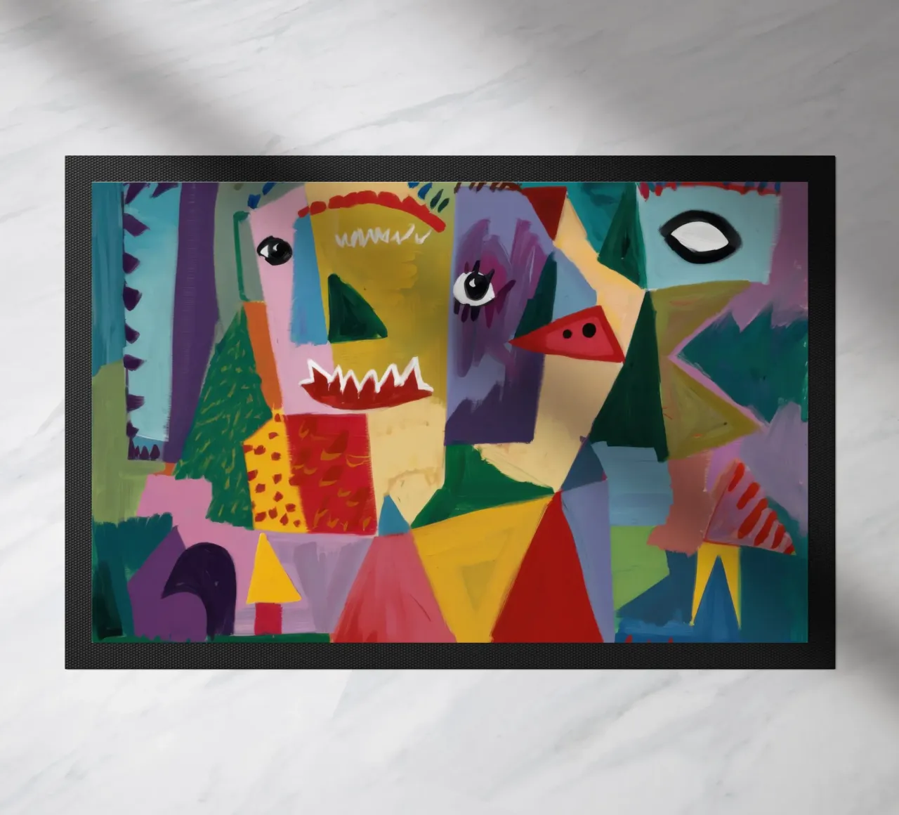 Ritratto cubista primordiale zerbino da Frame Aura
