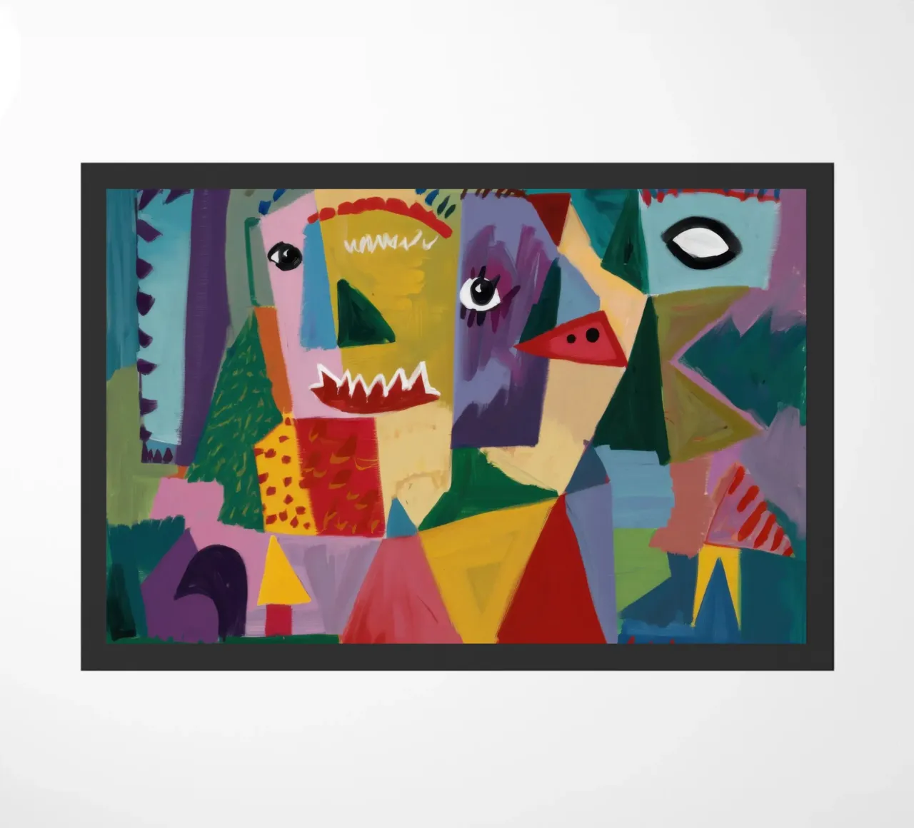Ritratto cubista primordiale zerbino da Frame Aura