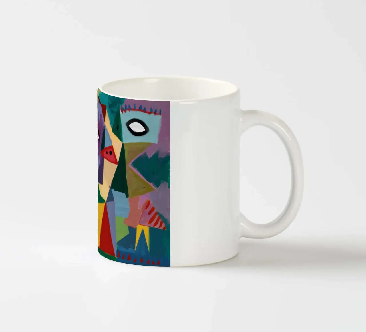 Ritratto cubista primordiale tazza in ceramica da Frame Aura