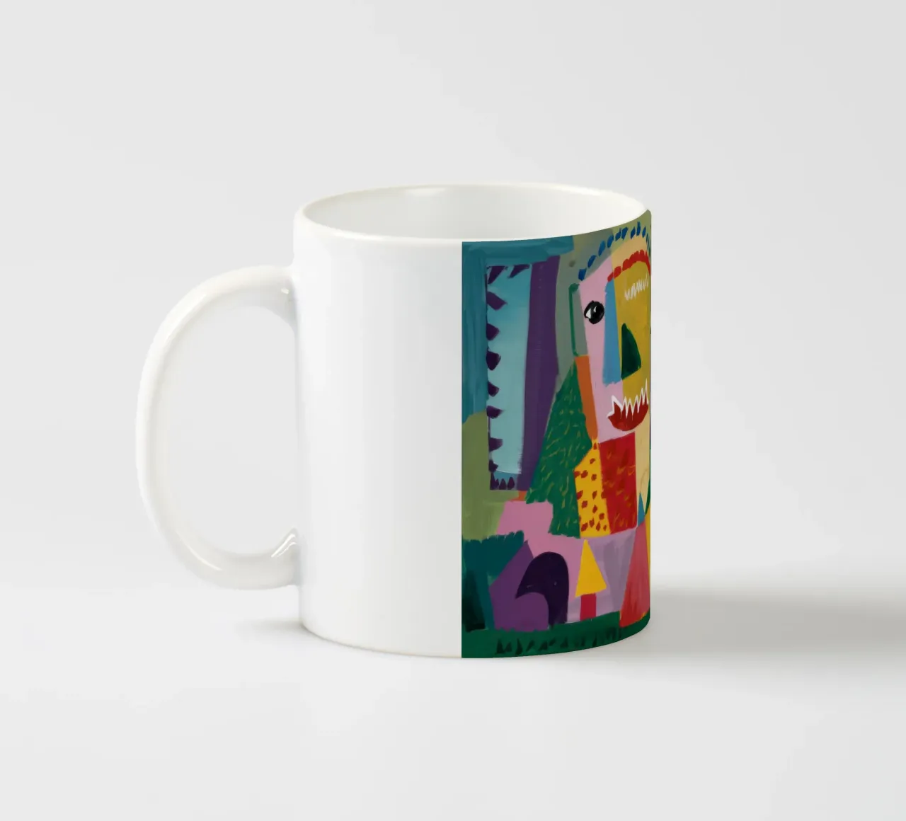 Ritratto cubista primordiale tazza in ceramica da Frame Aura