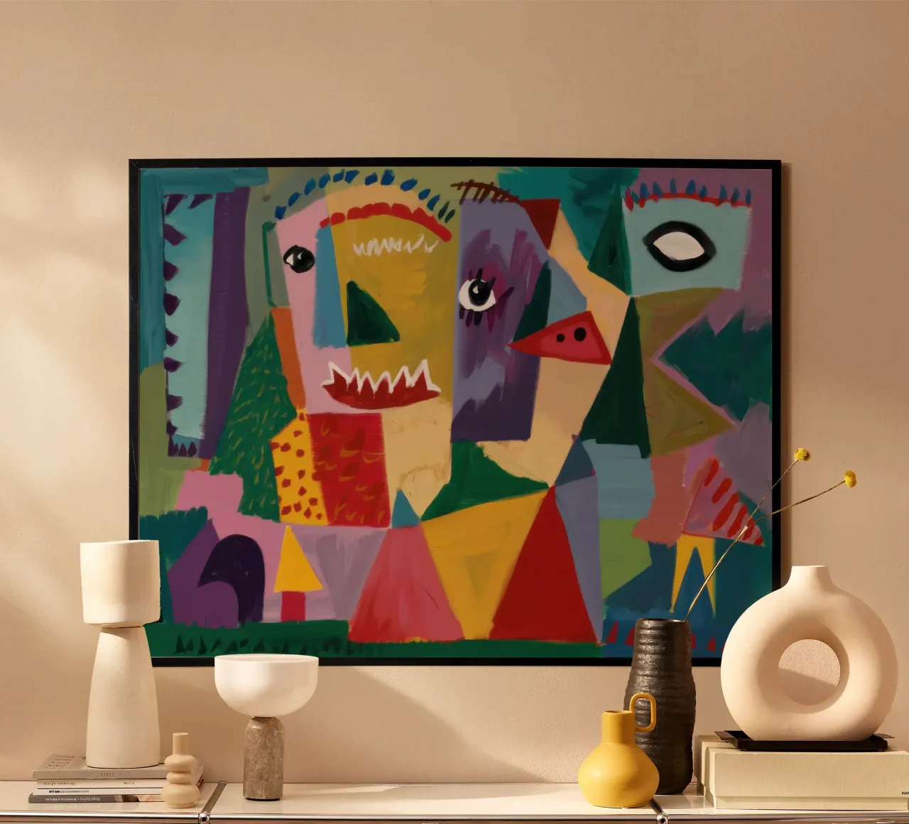 Ritratto cubista primordiale poster da Frame Aura