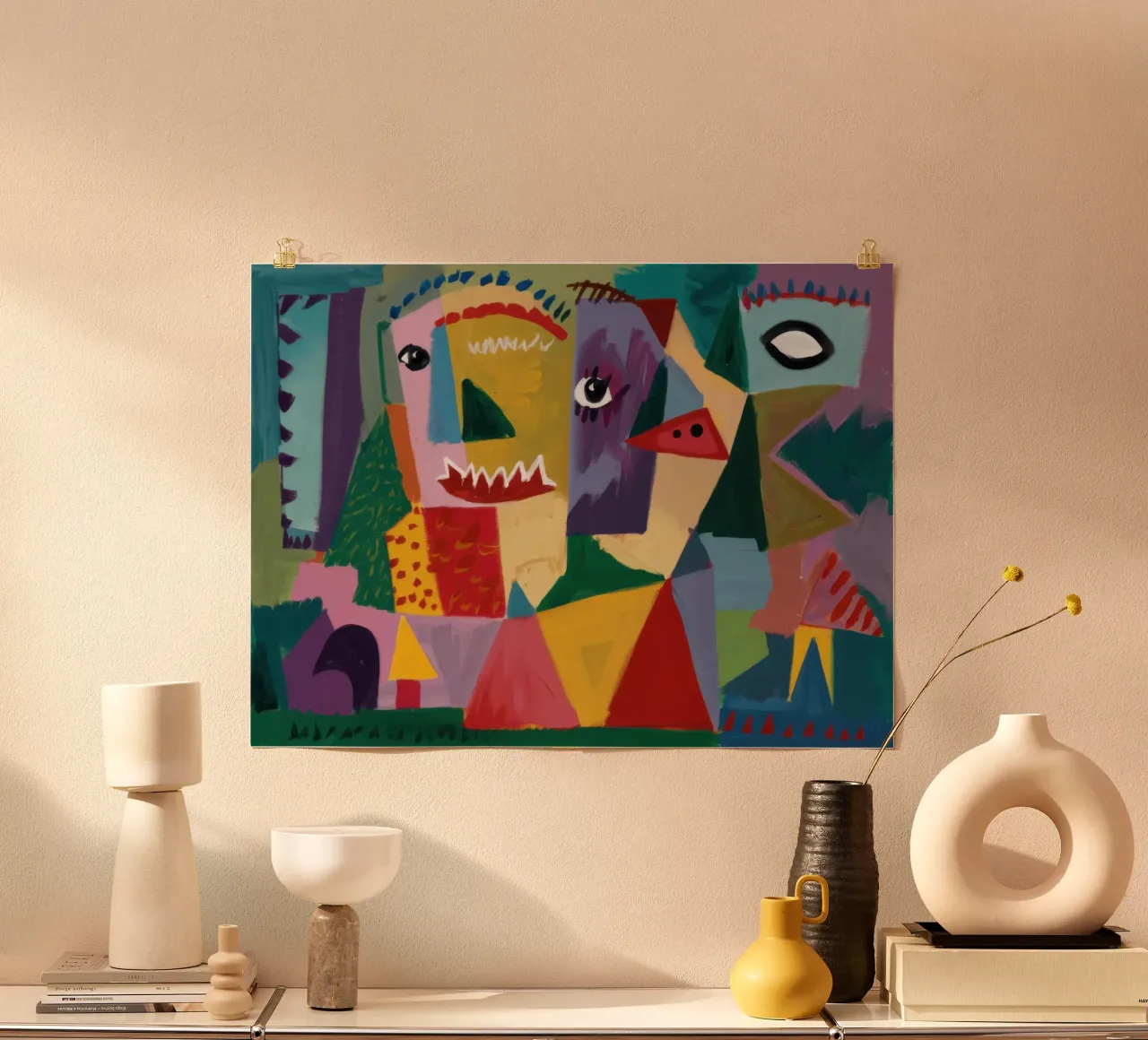 Ritratto cubista primordiale poster da Frame Aura