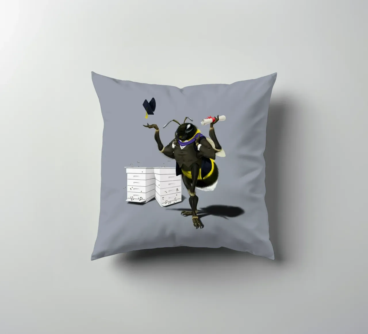 To Bee or Not to Bee (Coloured) cuscino da Rob Art | Illustration