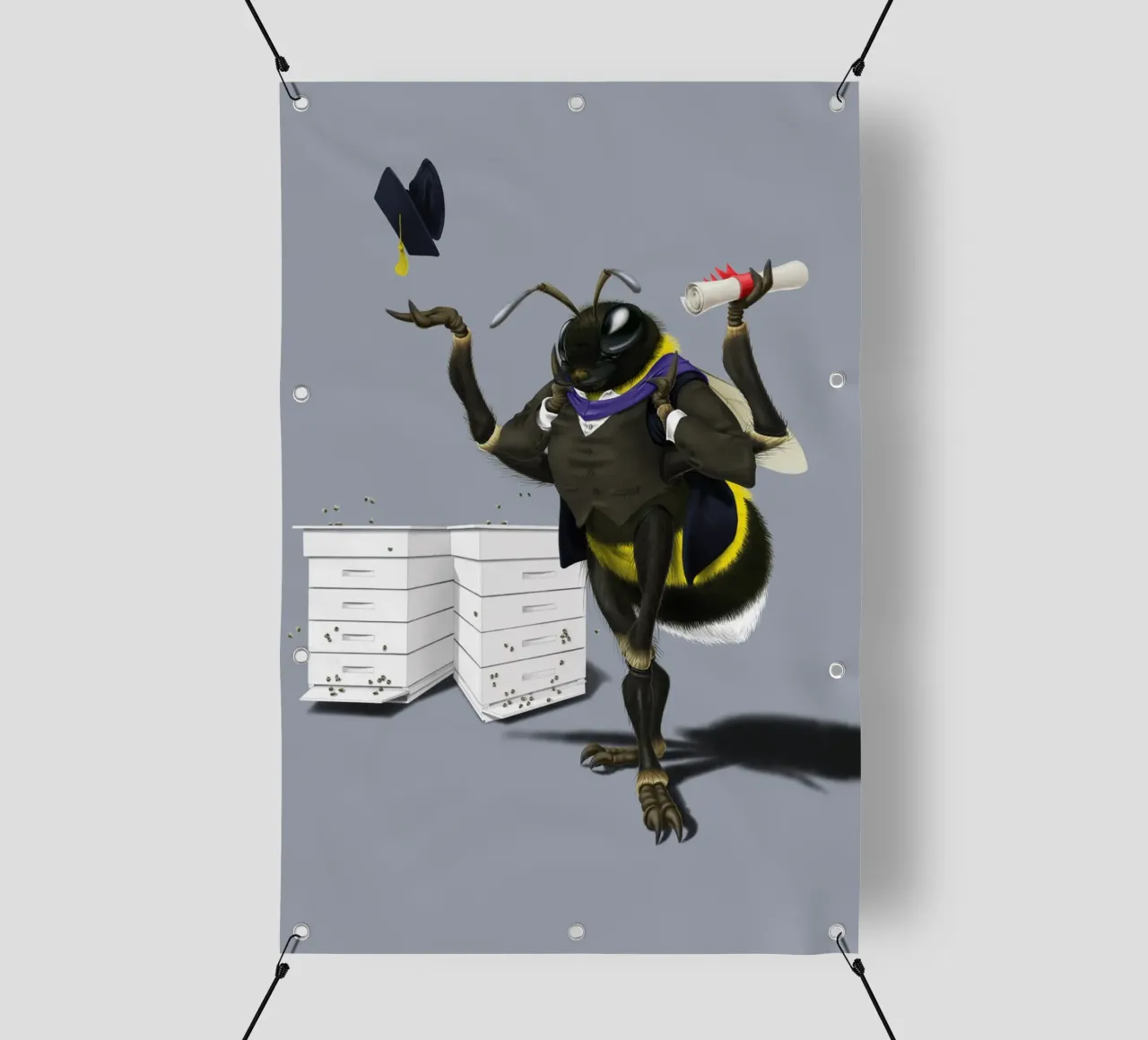 To Bee or Not to Bee (Coloured) telo in pvc da Rob Art | Illustration