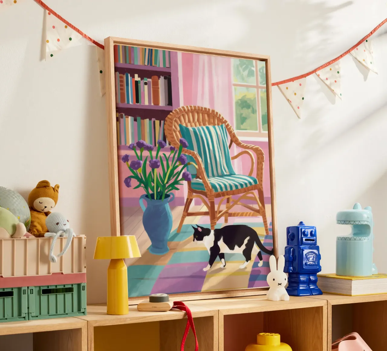 Wilgenstoel sluimer canvas met Baklijst van Sure Paint