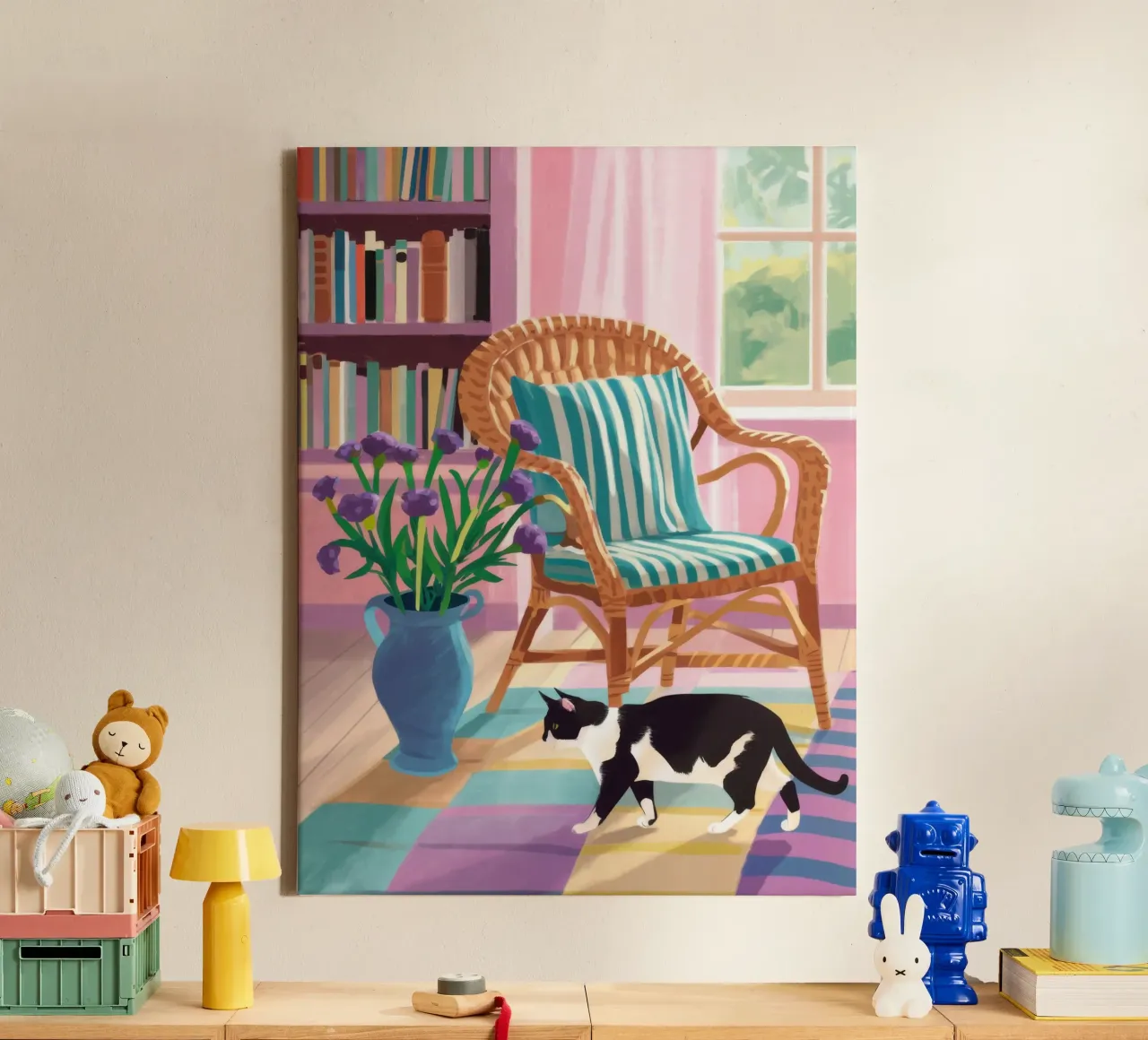 Wilgenstoel sluimer canvas met Baklijst van Sure Paint