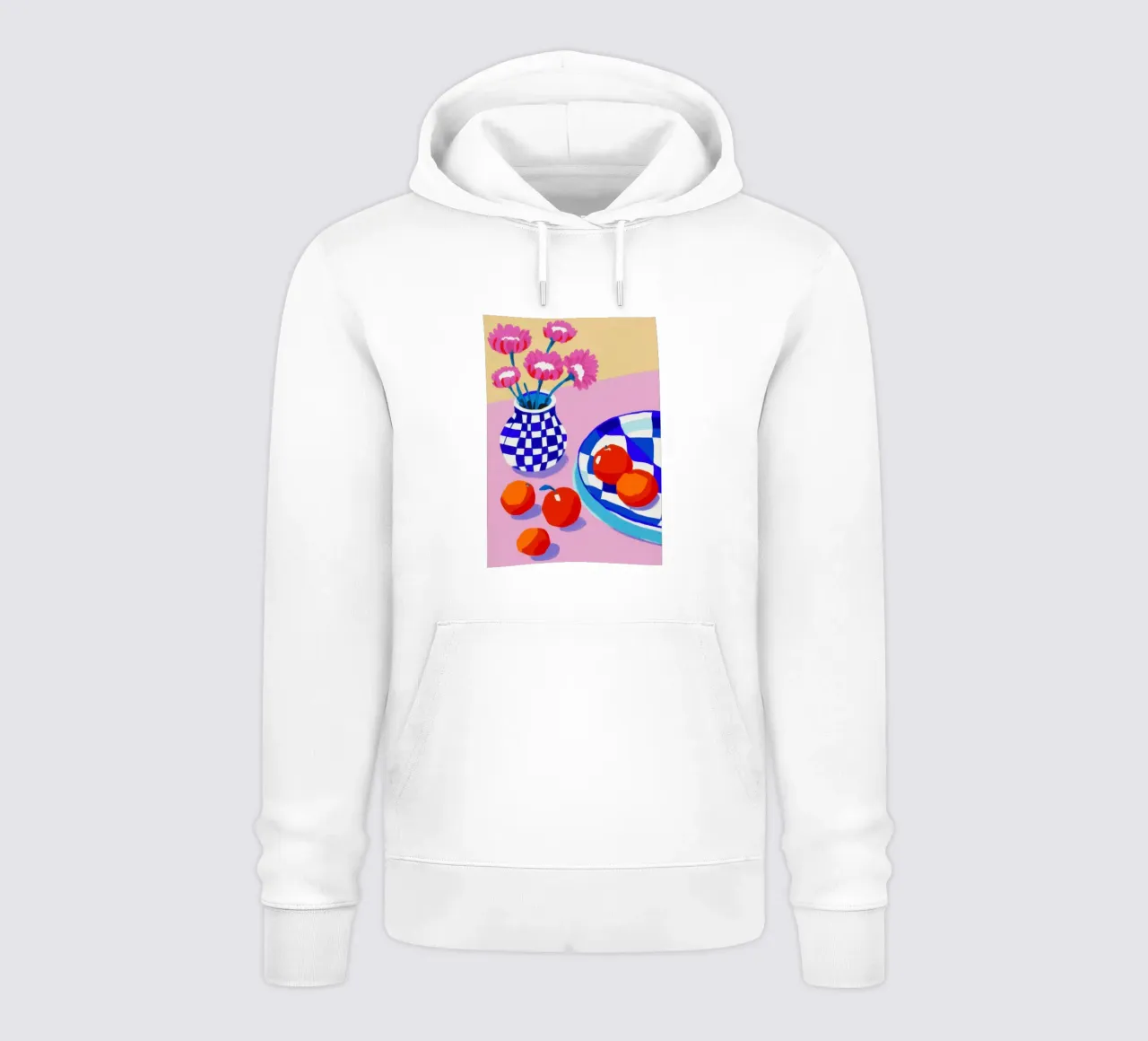 Fiori in vaso a scacchi felpa con cappuccio da Frame Aura
