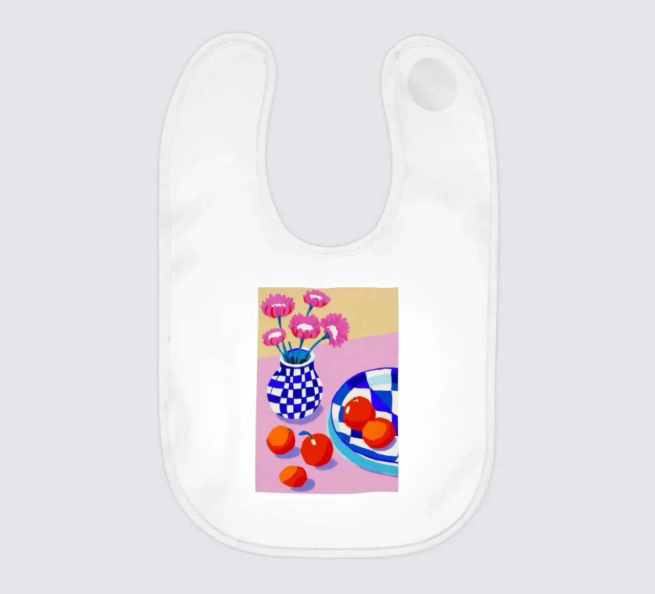 Fiori in vaso a scacchi bavaglino da Frame Aura