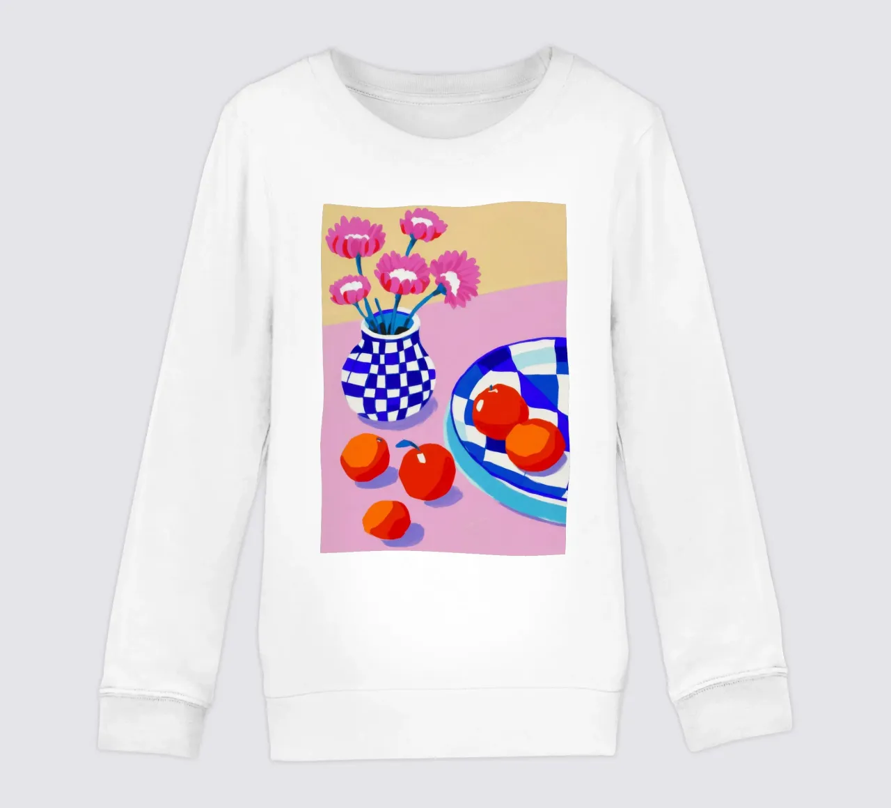 Fiori in vaso a scacchi felpa bambino da Frame Aura