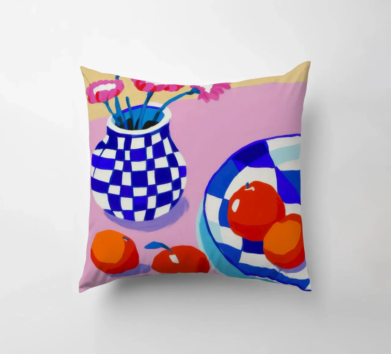 Fiori in vaso a scacchi cuscino da Frame Aura