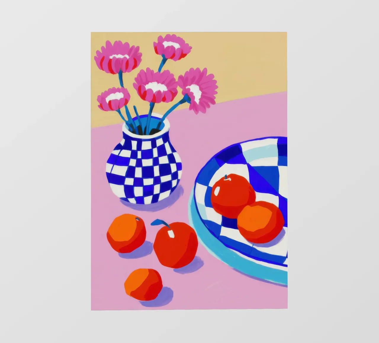 Fiori in vaso a scacchi telo in pvc da Frame Aura