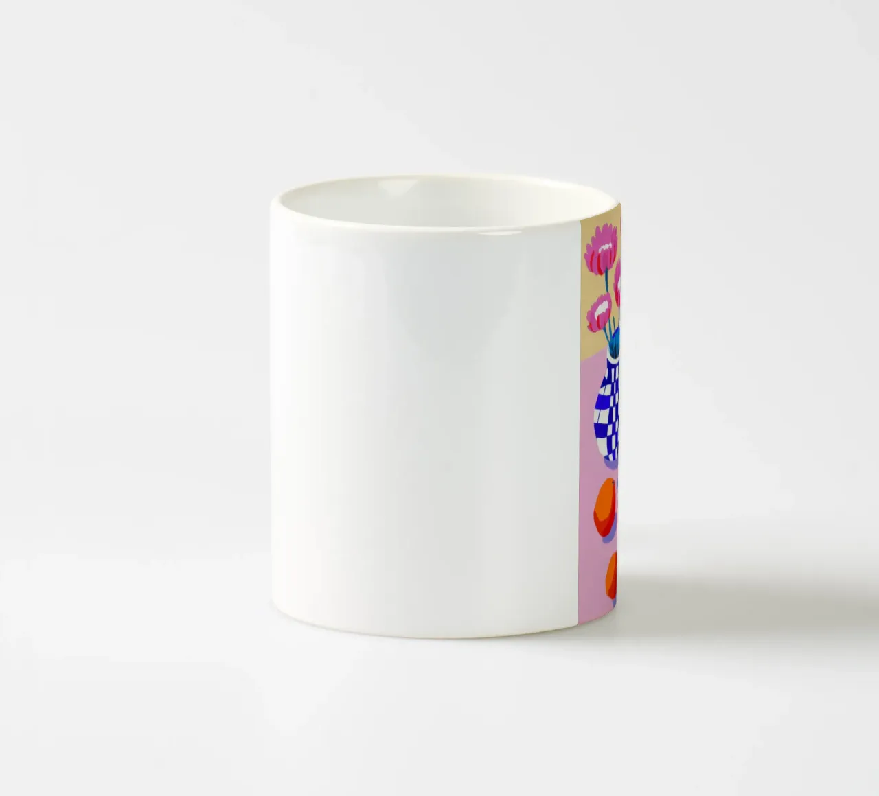 Fiori in vaso a scacchi tazza in ceramica da Frame Aura