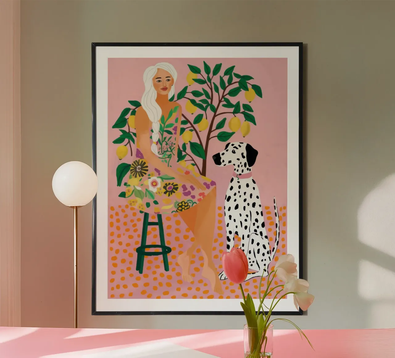 Musa del giardino dalmata poster da Sure Paint